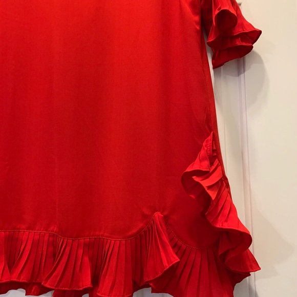 Red Ruffle Mini Dress - Picture 2 of 3